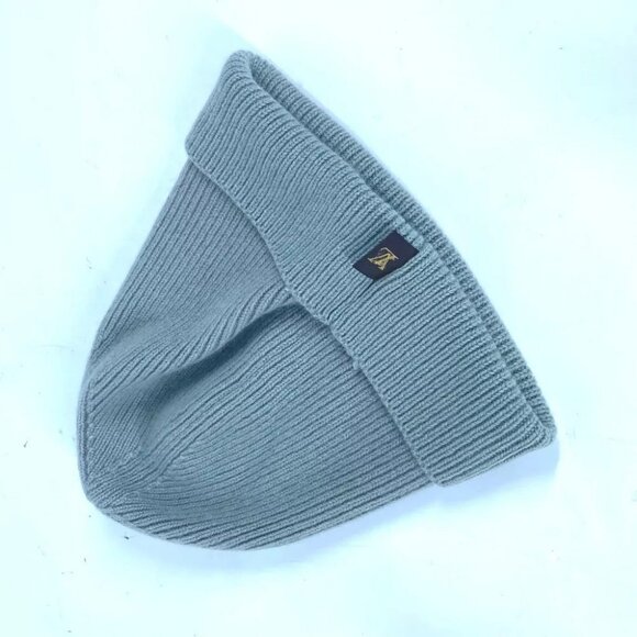 LOUIS VUITTON logo beanie hat knit hat knit cap Knit hat Cashmere GreenBased - Picture 12 of 15